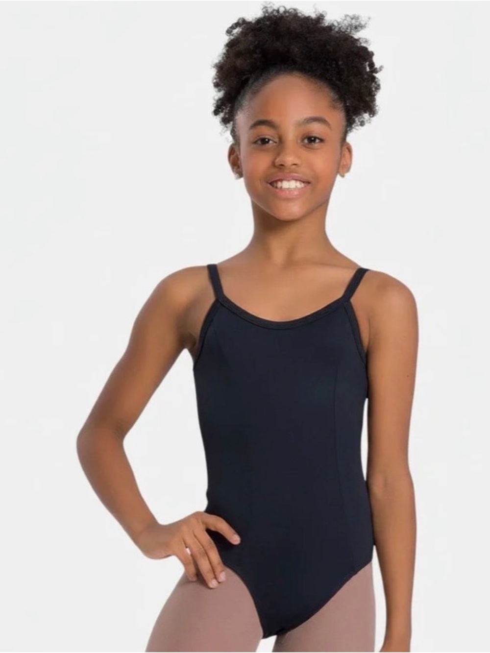 So Danca Youth Black Dance Leotard with Slim Straps